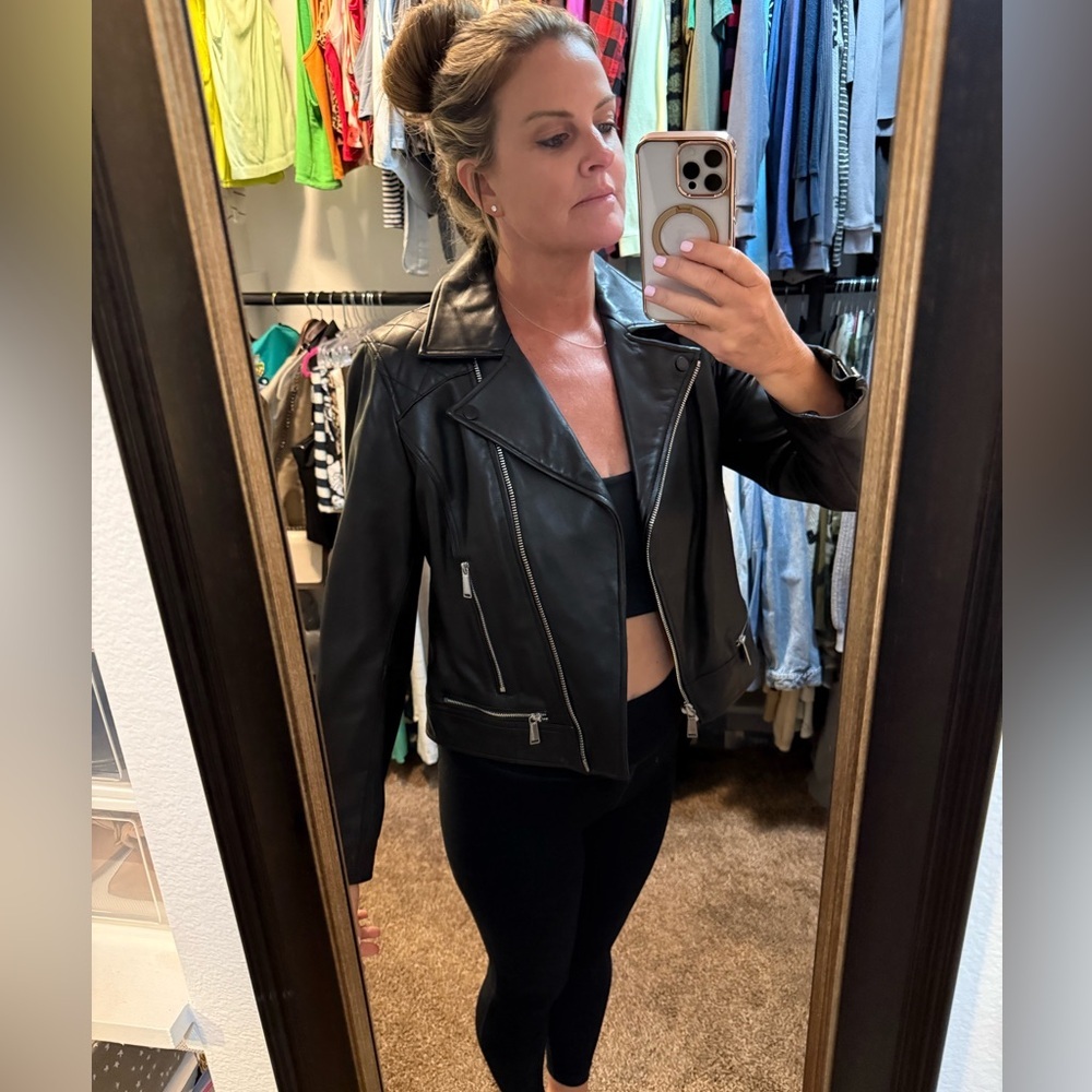 BCBGeneration Black Leather Jacket - Picture 3 of 11